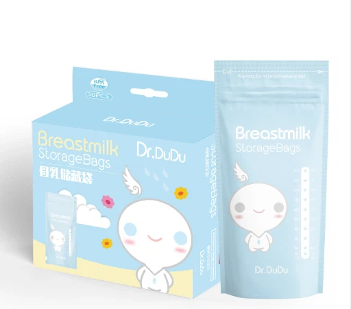 Kemasan Stand Up Plastik Cetak Kustom Tas Penyimpanan ASI Gratis Pet/Pe BPA yang Dapat Digunakan Kembali