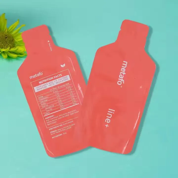 Kemasan Minuman Kantong Mylar Segel Tiga Sisi Berbentuk Khusus Tas Bentuk Khusus