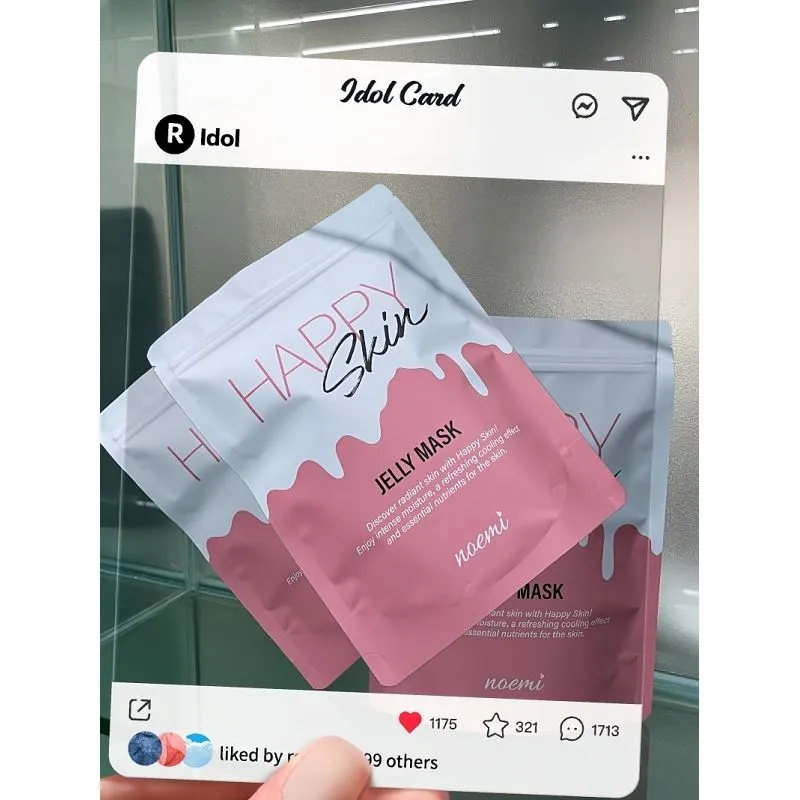 Penjualan Panas Kustom Dicetak 3 Sisi Panas Disegel Kosmetik Plastik Aluminium Foil Masker Wajah Kemasan Tas Kantong